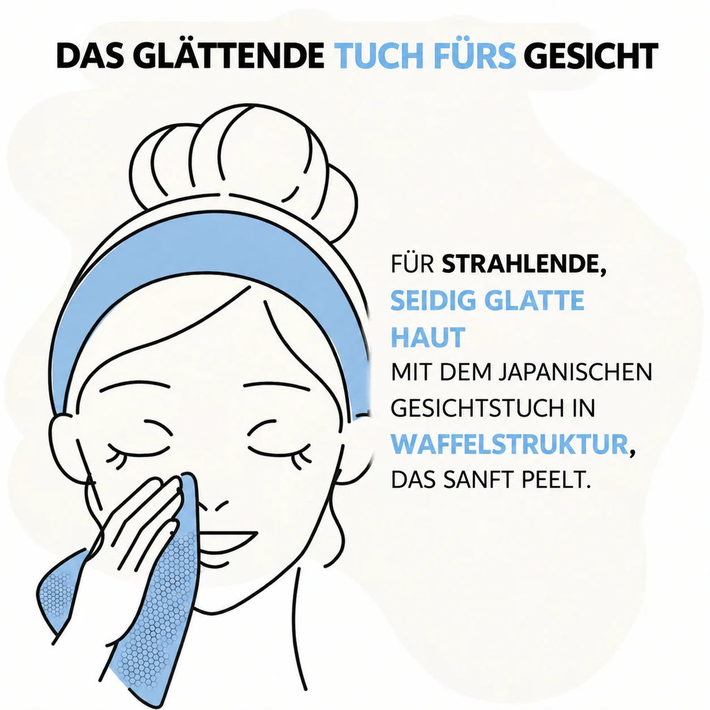 So verwenden Sie das Kōji Face Towel — Waffelstruktur