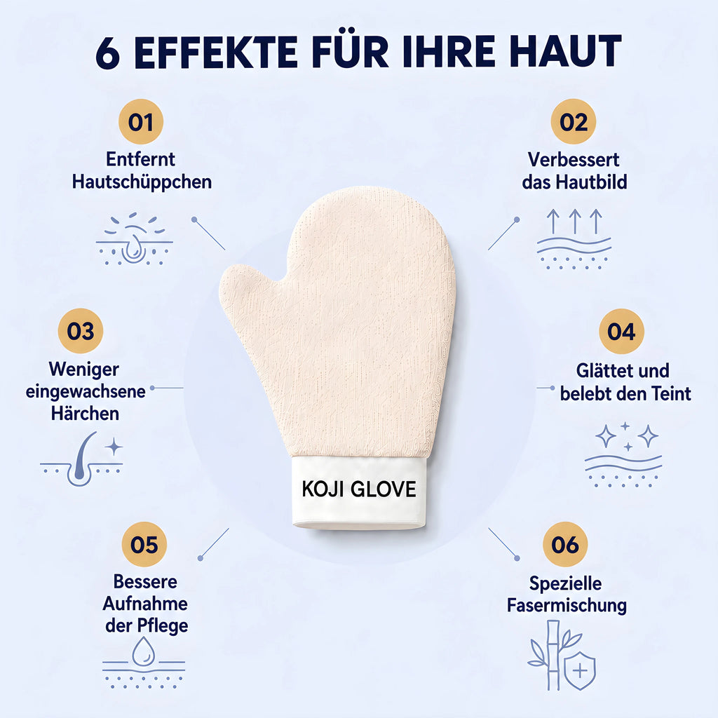 Sechs Effekte des Kōji Glove für die Haut