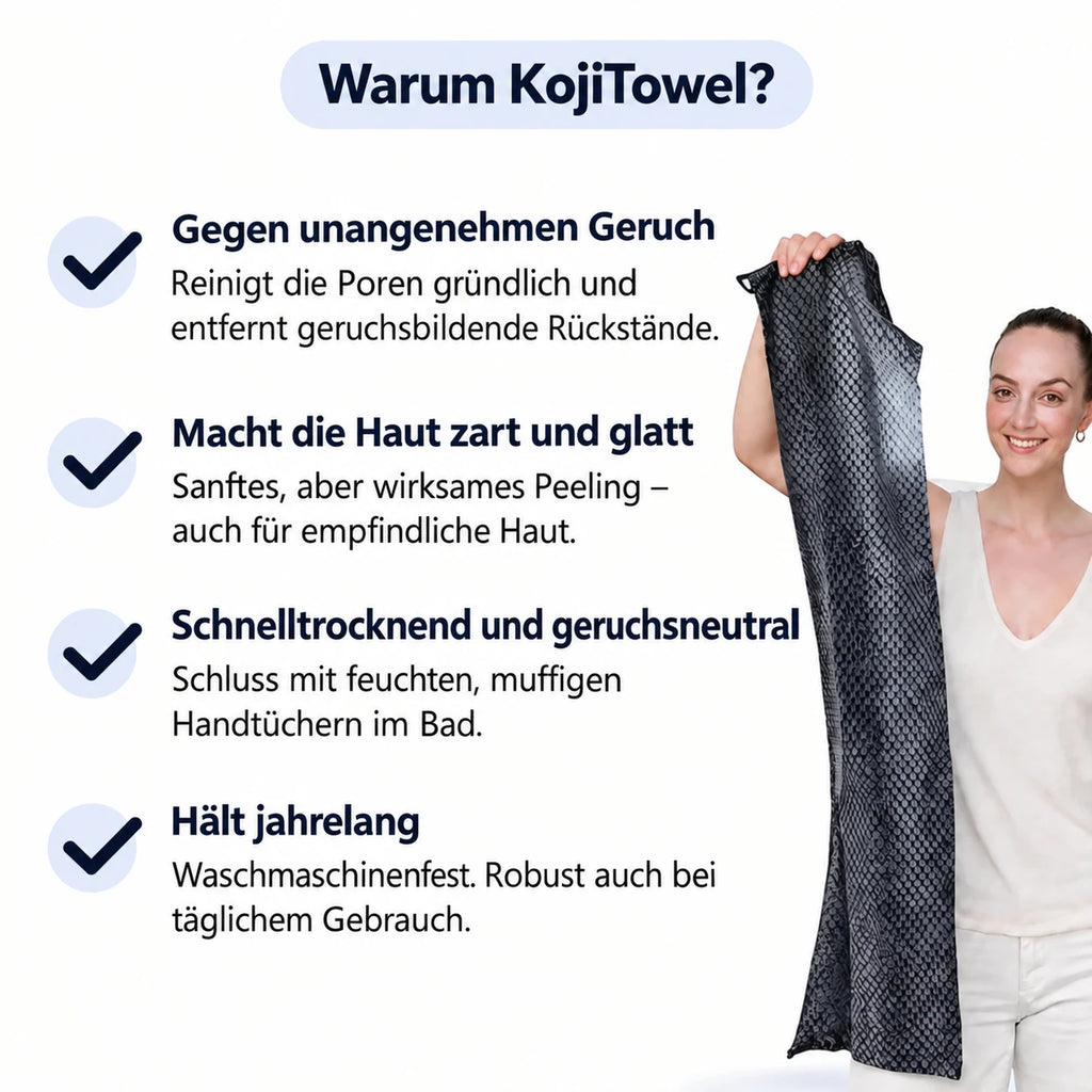 Warum Kōji Towel — die Vorteile des Peeling-Handtuchs