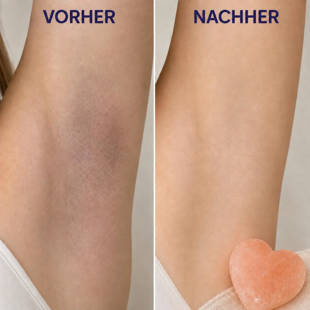 Haut vor und nach der Anwendung des Kōji Salt Bar