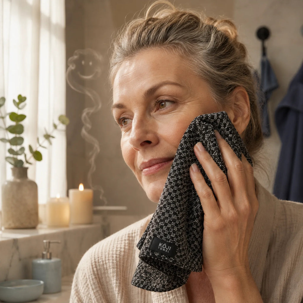 Reife Haut und sanftes Peeling mit dem Kōji Face Towel